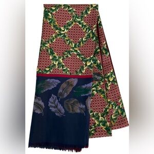 Rare Christian Dior Long Scarf Silk Twill and Wool Collectible EUC Late 1980s-90